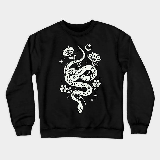 Snake floral illustration Crewneck Sweatshirt by Inkshit13